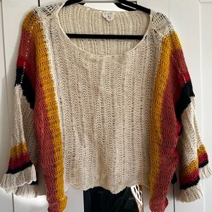 Crocheted, Multi Color, Belle Sleeve Sweater - By Together Collection